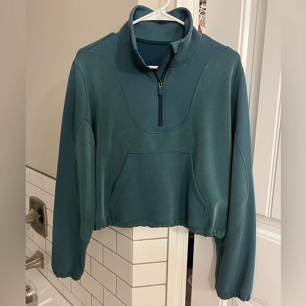 Lululemon Softstreme Ribbed Quarter Zip in Teal, Size 6, NWOT Never Worn!